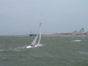 upwind in front of Pier